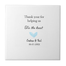 Dank u stropdas de Knoop Blue Heart bruiloft rusti Tegeltje