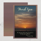 Dank u Sunset Tropical Sun Natuur Custom Kaart (Voorkant / Achterkant)