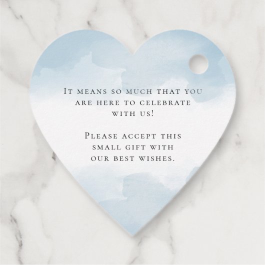 Dank u Swash Namen Lichtblauwe bruiloft Bedankjes Labels (Achterkant)