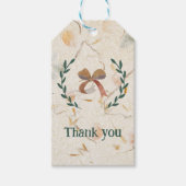 Dank u Sweet waterverf bloemenachtergrond Kraft Cadeaulabel (Voorkant)