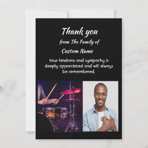 Dank U Sympathie Muziek Drummer Kaart
