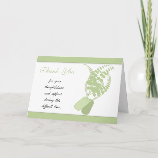 Dank u Sympathie, Verlies van Militaire Militair/ Bedankkaart (Voorkant)