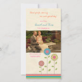 Dank u Tall Rainbow Flowers Bruiloft Fotokaart Bedankkaart (Voorkant)