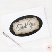 Dank u Tan & Black rustieke Stickers (Envelop)