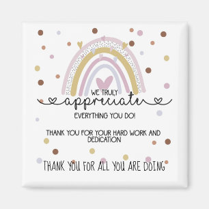 dank u teampersoneel cadeau editable bericht magneet