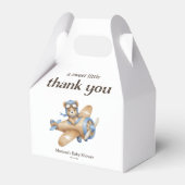 Dank u Teddy Bear Pilot Baby Boy Shower Bedankdoosjes (Voorkant Zijde)