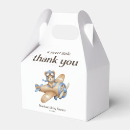 Dank u Teddy Bear Pilot Baby Boy Shower Bedankdoosjes