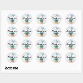 Dank u tekst Blue Heart Cupcake Ronde Sticker (Vel)