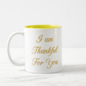 Dank u Tekst citaat Art Print Design Tweekleurige Koffiemok (Links)