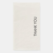 Dank u tekst Eenvoudige Sjabloon Ecru Servet (Voorkant)