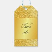 Dank u tekst Faux Gold Glitter Elegant Blank Cadeaulabel (Voorkant)