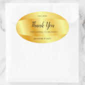 Dank u tekst gouden look handschrift Sjabloon Ovale Sticker (Tas)