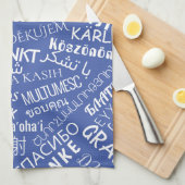 Dank u tekst keukenhanddoek meertalige woorden (Quarter Fold)