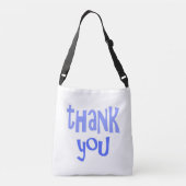 Dank u tekst kunst crossbody tas (Achterkant)
