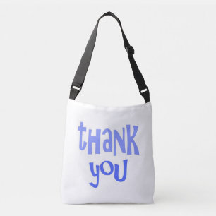 Dank u tekst kunst crossbody tas