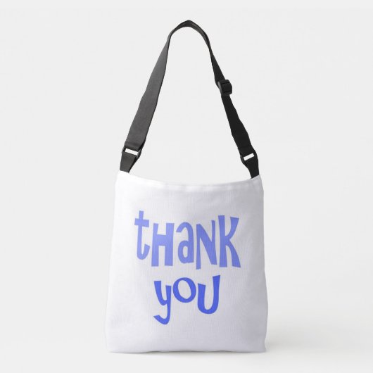 Dank u tekst kunst crossbody tas (Voorkant)