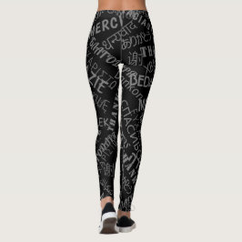 Dank u tekst Leggings of kies kleuren
