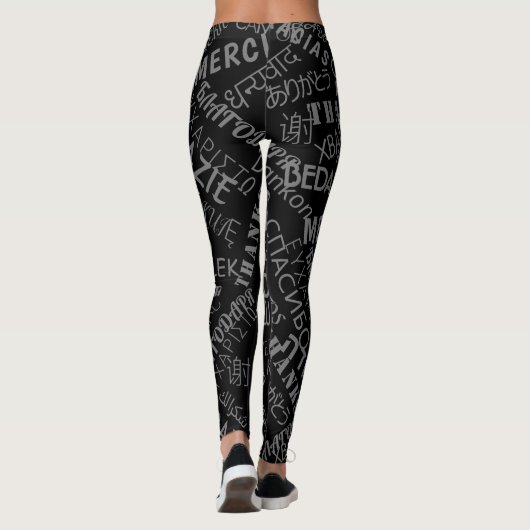 Dank u tekst Leggings of kies kleuren (Achterkant)