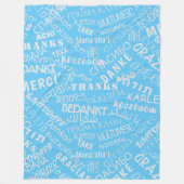 Dank u tekst Meertalige Blue Fleece Deken (Voorkant)
