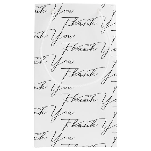 Dank u tekst op wit klein cadeauzakje (Achterkant)