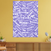 Dank U Tekst Paarse Canvasprint Meertalig Canvas Afdruk (Insitu (Woonkamer))