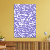 Dank U Tekst Paarse Canvasprint Meertalig Canvas Afdruk (Insitu (Woonkamer))