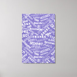 Dank U Tekst Paarse Canvasprint Meertalig Canvas Afdruk