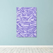 Dank U Tekst Paarse Canvasprint Meertalig Canvas Afdruk (Insitu (Houten vloer))