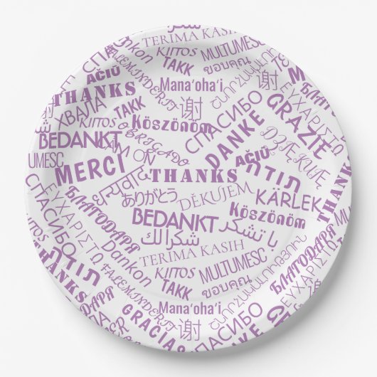 Dank u Tekst Paper Borden Multi Language Papieren Bordje (Voorkant)