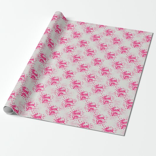 Dank u tekst patroon ontwerp cadeaupapier (Uitgerold)