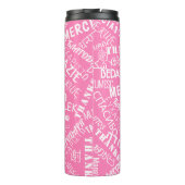 Dank u tekst Roze Thermische Tumbler Meertalig Thermosbeker (Achterkant)