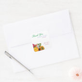 Dank U Template Waterverf Bloemen Rozen Script Vierkante Sticker (Envelop)