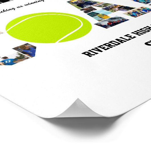 Dank u Tennis Coach Sport Fotocollage Poster (Hoek)