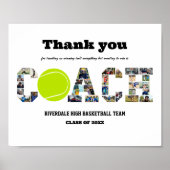 Dank u Tennis Coach Sport Fotocollage Poster (Voorkant)
