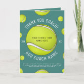 Dank u Tennis Coach voegt uw namen van de Spelers  Bedankkaart (Voorkant)
