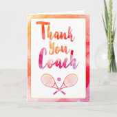 Dank u tenniscoach Wenskaart Bedankkaart (Voorkant)