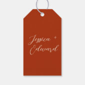 Dank u Terracotta Burnt Sinaasappel Modern Chic Cadeaulabel (Achterkant)