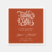 Dank u Terracotta Burnt Sinaasappel Modern Chic Servet (Voorkant)