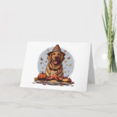 Dank u Thanksgiving Golden Retriever Dog Bedankkaart (Voorkant)