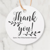 Dank u Thanksgiving van het douanemanuscript rusti Bedankjes Labels (Voorkant)