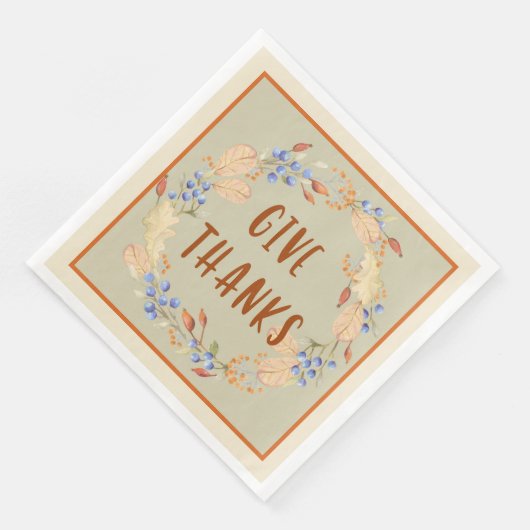 Dank u, Thanksgiving Wreath Napkins Servetten (Hoek)