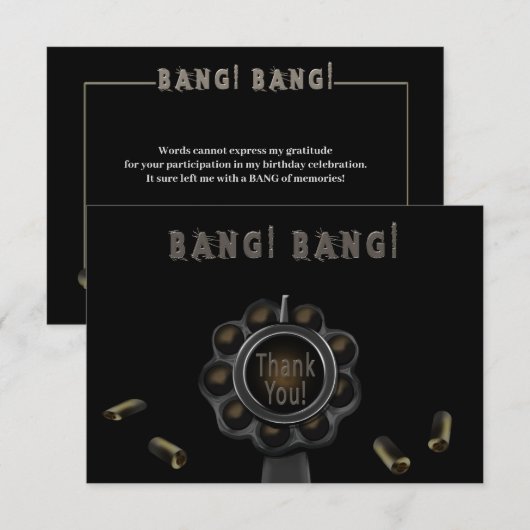 Dank U Tin Zilveren Kogelvat Uitnodiging (Voorkant / Achterkant)