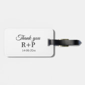 Dank u toevoegt de datum van de de brieftekst van  bagagelabel (Achterkant horizontaal)