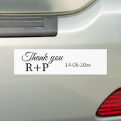 Dank u toevoegt de datum van de de brieftekst van bumpersticker (Op auto)