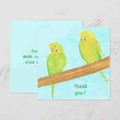 Dank u, Tortelduifjes Parakeets kaarten Notitiekaartje (Voorkant / Achterkant)