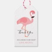 Dank u tropisch roze flamingo cadeaulabel (Voorkant)