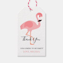 Dank u tropisch roze flamingo cadeaulabel