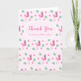 Dank u Tropische flamingo Flowers Patroonroze Bedankkaart