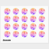 DANK U tropische palmboom retro 80's zomer Ronde Sticker (Vel)