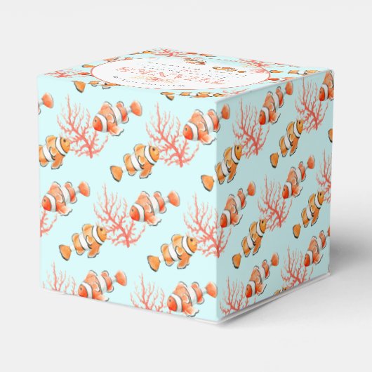 Dank u tropische vis waterverf op maat bedankdoosjes (Achterkant)